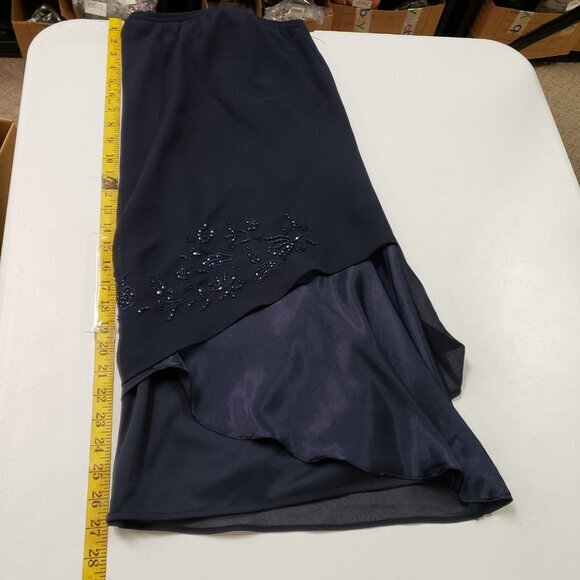 Coldwater‎ Creek Womens Beaded Fairy Midi Skirt Size 16 Petite Blue Sheer Church - Picture 8 of 10